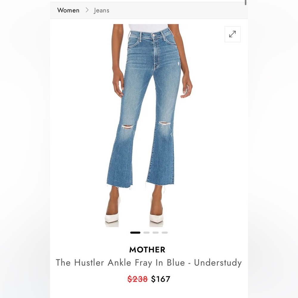 MOTHER ankle frayed jean in understudy